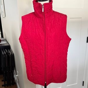 Red Quilted Zip-Up Vest